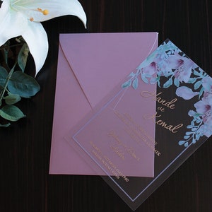 Acrylic Wedding Invitation, Personalized Clear Invitations, Sweet 16 & Quinceanera Invitations, Custom Acrylic Invitations