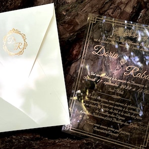 Acryl Hochzeitseinladung, Personalisierte klare Einladungen, Sweet 16 & Quinceanera Einladungen, kundenspezifische Acryleinladungen