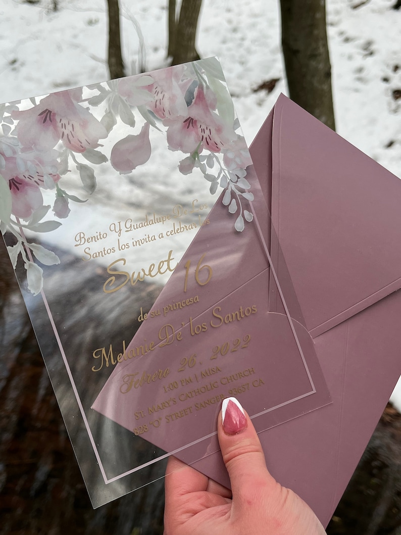 Wedding Invitation Acrylic Invitations Acrylic Gold Etsy