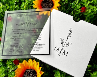 Personalized Acrylic Wedding Invitation: Clear Elegant Design