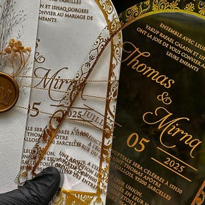 Transparent wedding invitation card