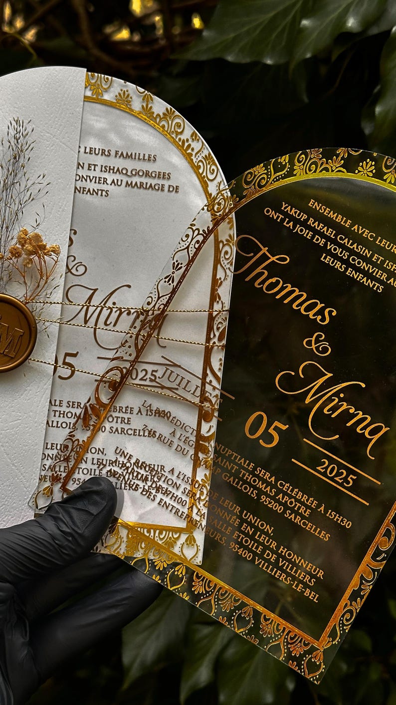 Transparent wedding invitation card