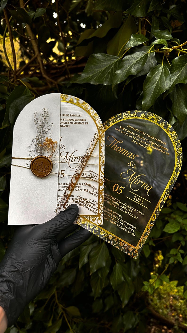 Transparent wedding invitation card