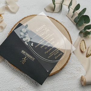 Acryl Hochzeitseinladung, Personalisierte klare Einladungen, Sweet 16 & Quinceanera Einladungen, kundenspezifische Acryleinladungen