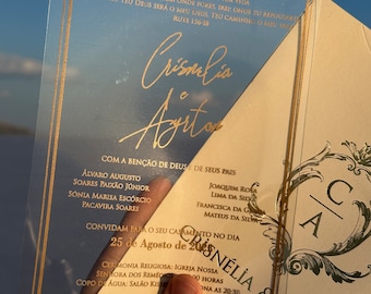 Acrylic Wedding Invitation, Personalized Clear Invitations, Sweet 16 & Quinceanera Invitations, Custom Acrylic Invitations