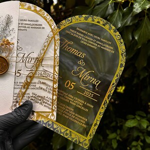 Transparent wedding invitation card