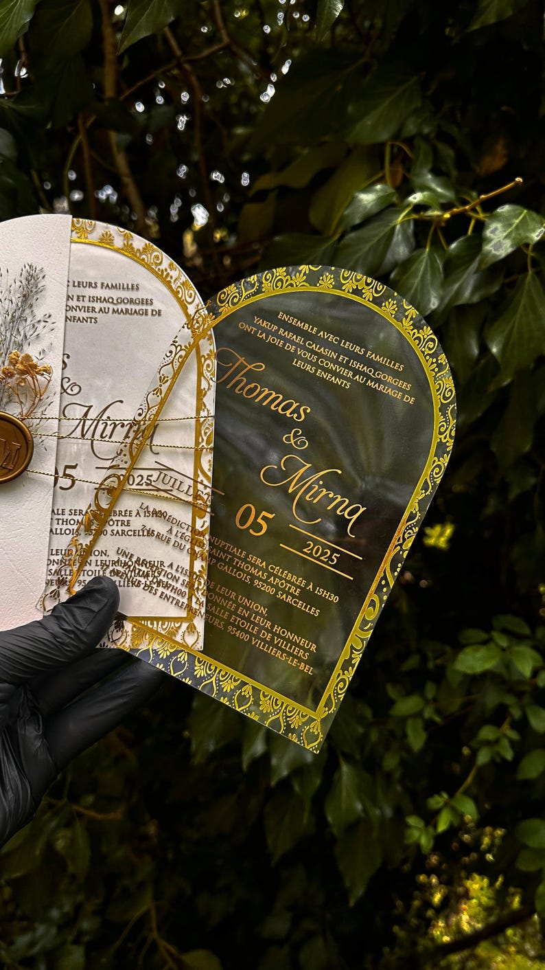 Transparent wedding invitation card
