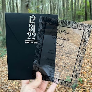 Invitación de boda de acrílico, invitaciones transparentes personalizadas, invitaciones para quinceañeras y quinceañeras, invitaciones de acrílico personalizadas