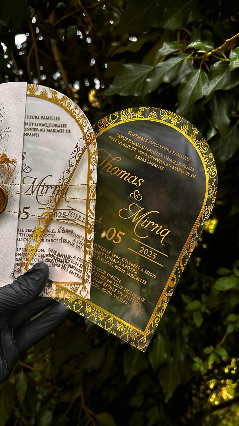 Transparent wedding invitation card