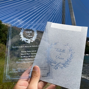 Personalized Acrylic Wedding Invitation: Clear Elegant Design
