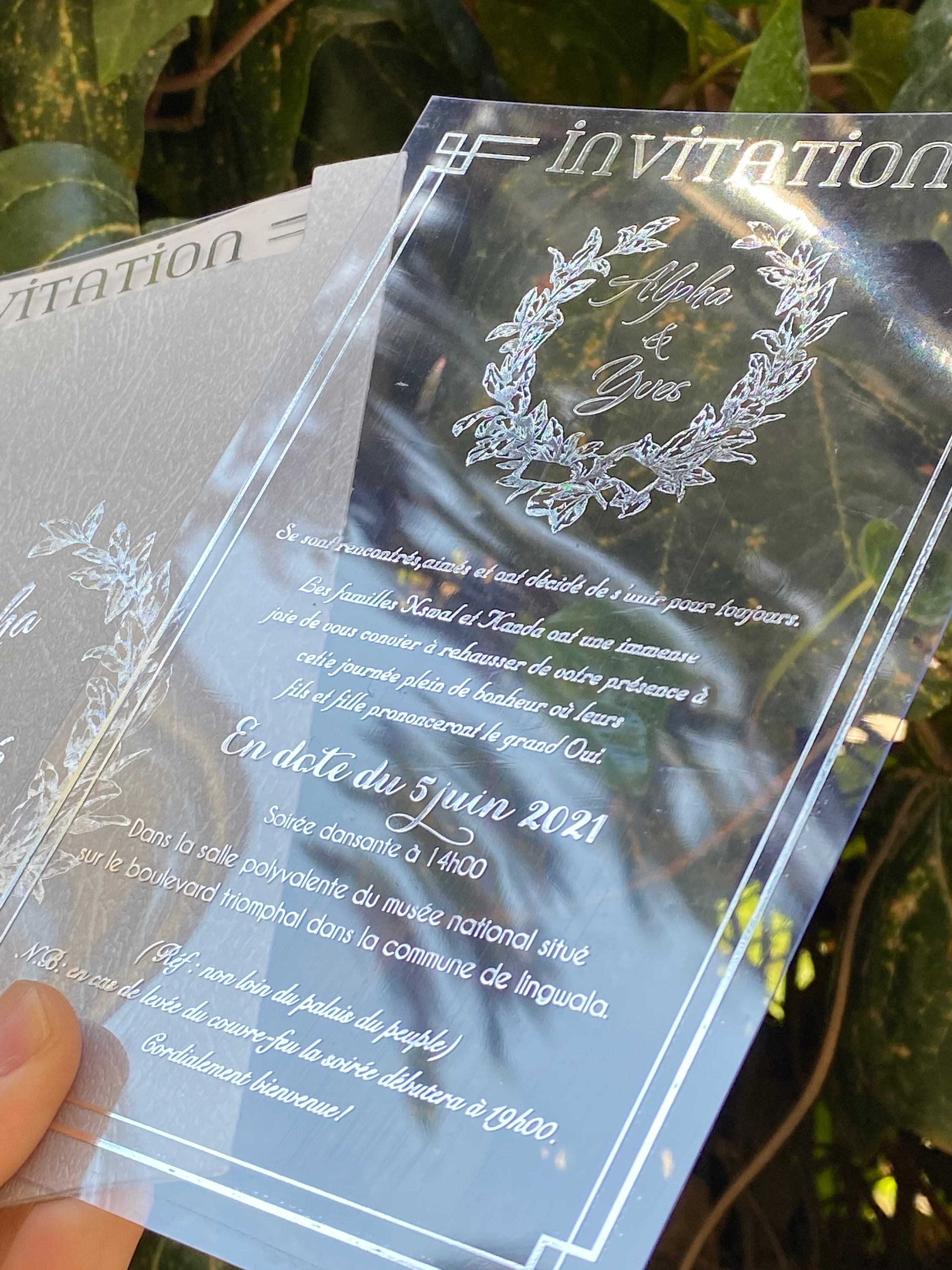 Personalized Acrylic Wedding Invitation: Clear Custom Design - Etsy