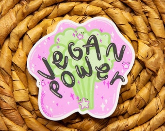 Vegan Power Sticker, Vegan Sticker, Proud Vegan Sticker, Gifts for Vegans
