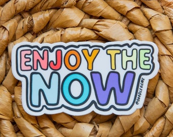 Enjoy The Now Sticker, Motivational Sticker, Rainbow Sticker, Optimistic Sticker, Live in the moment sticker