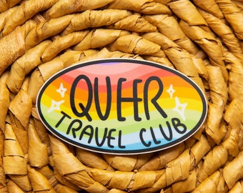 Queer Travel Club, Queer Sticker, Travel Sticker, Rainbow Sticker, LGBTQ Sticker