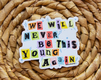 We Will Never Be This Young Again Magnet, Motivational Magnet, Youth Magnet, Seize the Day Magnet