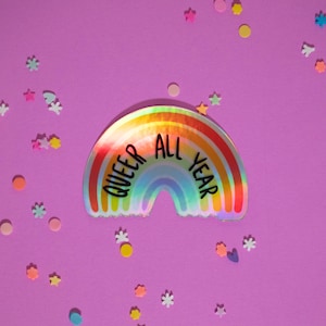 Metallic Queer All Year Sticker