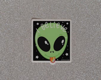 I Believe Alien Sticker: Waterproof Sci-Fi Vinyl Decal