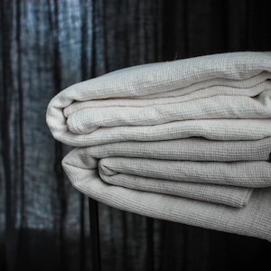Linen bath towel , Small Waffle linen Bath towel, Softened linen towel, 2 colors available
