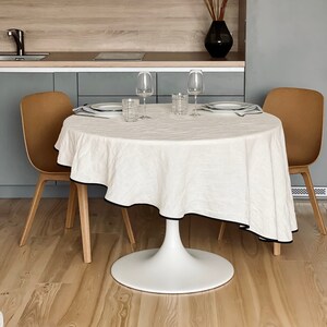 Linen tablecloth / White linen tablecloth / Classic white linen tablecloth / Christmas tablecloth