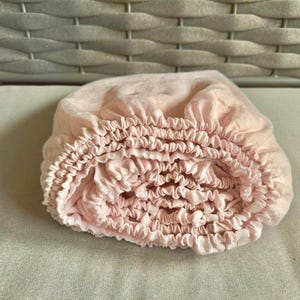 Linen fitted sheet, Washed linen bedding, Linen washed bed fitted sheet in various colors