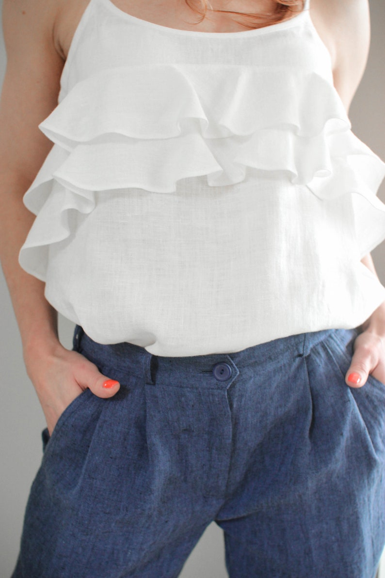 Linen Pants for women CLASSIC Linen Trousers for women Linen Pants Midnight blue color pants