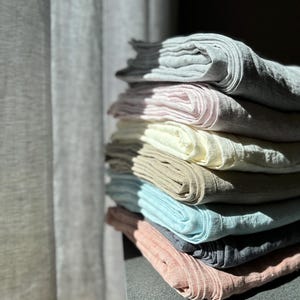 Linen flat sheet, Softened linen bed sheet , Washed linen bedding, soft linen sheet