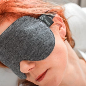 Linen Sleep mask Salt & Pepper , travellers sleeping mask, eye mask image 1