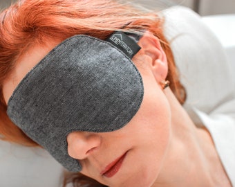 Linen Sleep mask Salt & Pepper , travellers sleeping mask, eye mask