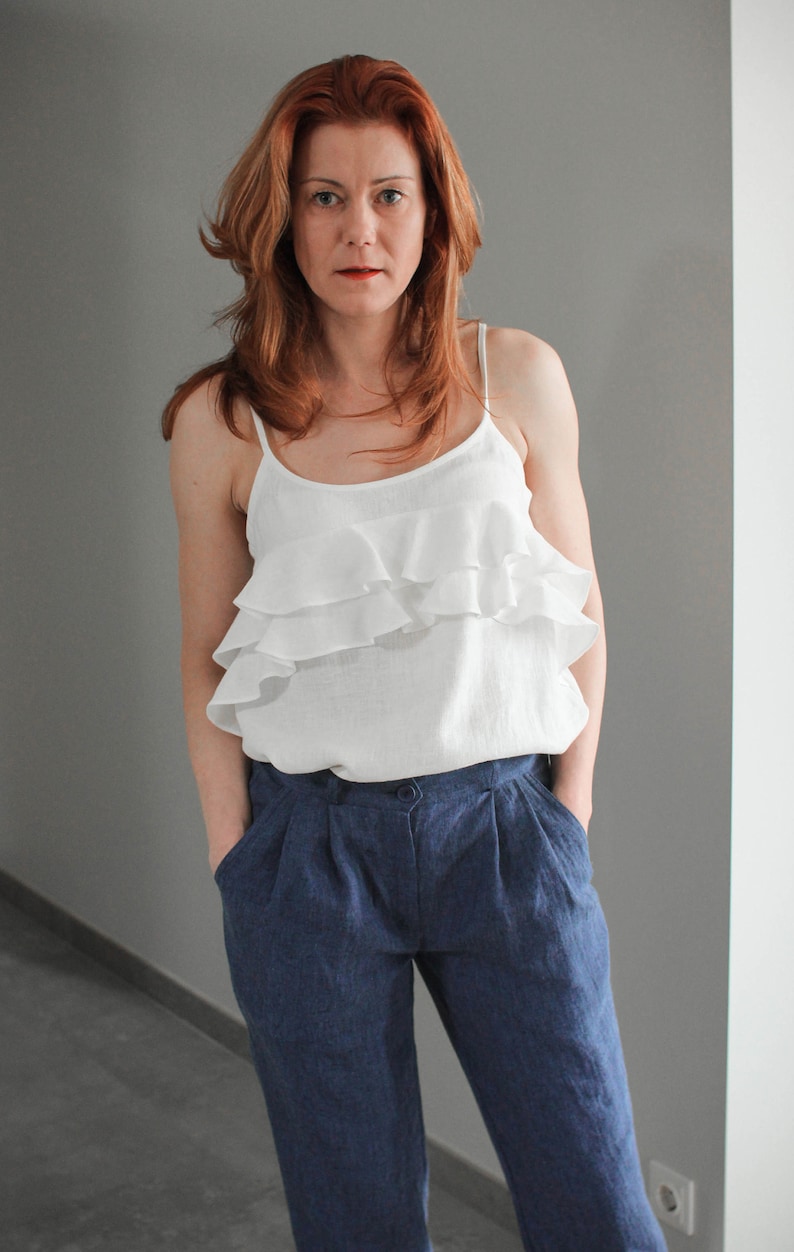 Linen Pants for women CLASSIC Linen Trousers for women Linen Pants Midnight blue color pants