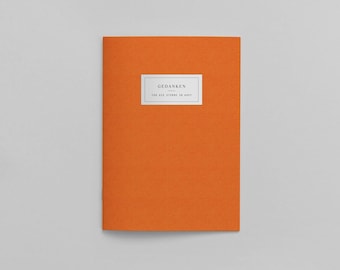 Notebook A5 Lined or Dotted, with page numbers in orange | Handmade, recycled paper, sustainable, FSC