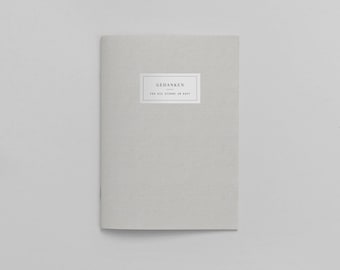 Notebook A5 Lined, Dotted, with Page Numbers in Smoke Grey | Handmade, Recycled Paper, Eco-Friendly