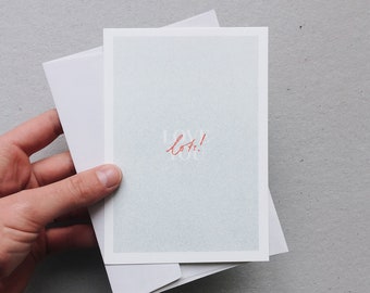 A6 card, "Love You Lot's" with envelope | eco-friendly, risography, eco-friendly, vegan, plant-based ink