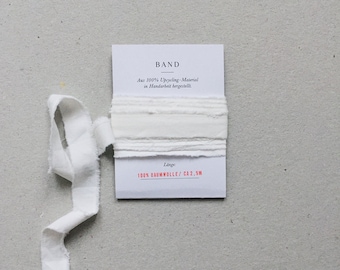 Vintage cotton ribbon 2.5 m white | torn edge, environmentally friendly