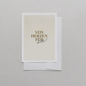 Geschenkkarte A6, Von Herzen Für Dich | umweltfreundlich, veganer Risografiedruck, mit Umschlag