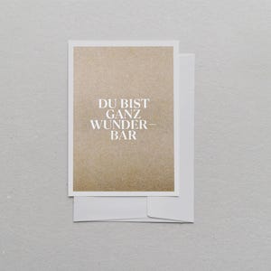 Postkarte A6, Du bist ganz wunderbar, Gold | umweltfreundlich, Risografie, mit Umschlag