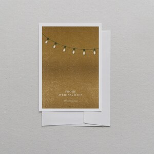 Weihnachtskarte A6 Lichterkette | umweltfreundlich, mit Umschlag, vegan, Risografie