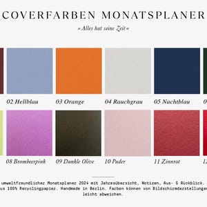 Monatsplaner 2026 — umweltfreundlich, A5, Cover 300g Bild 10