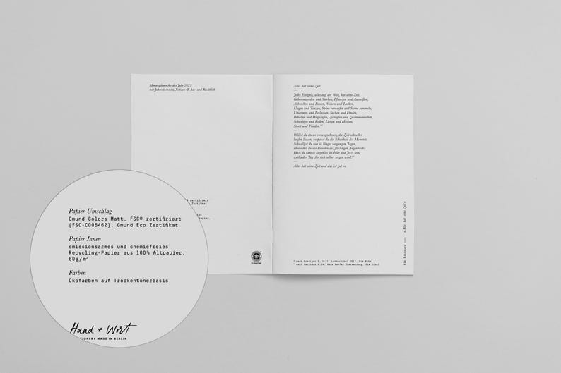 Monatsplaner 2026 — umweltfreundlich, A5, Cover 300g Bild 6