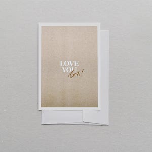 Postkarte A6, Love You Lot's, Gold | umweltfreundlich, Risografie, mit Umschlag