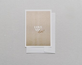 Postcard A6, Love You Lot's, Gold | environmentally friendly, risography, with envelope