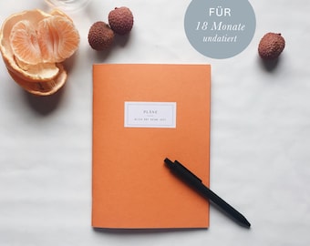 Monthly planner A5 for 18 months — environmentally friendly, undated