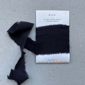 Nastro regalo 1 m x 3 cm nero | bordo strappato, rispettoso dell'ambiente