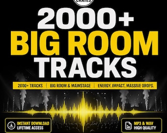 2000 Big Room Dance Tracks - EDM Playlist Sammlung für Parties, Workouts & Autofahren (Instant Download MP3)