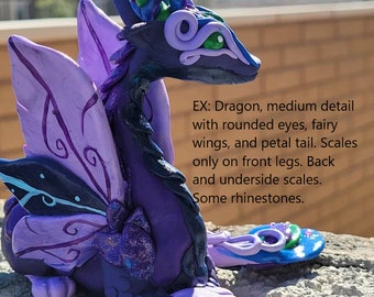 OOAK Custom Made to order: polymer clay dragon figurine Medium