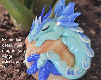 OOAK Hecho a medida a pedido: Mascota dragón de arcilla polimérica, Mini y Pequeña