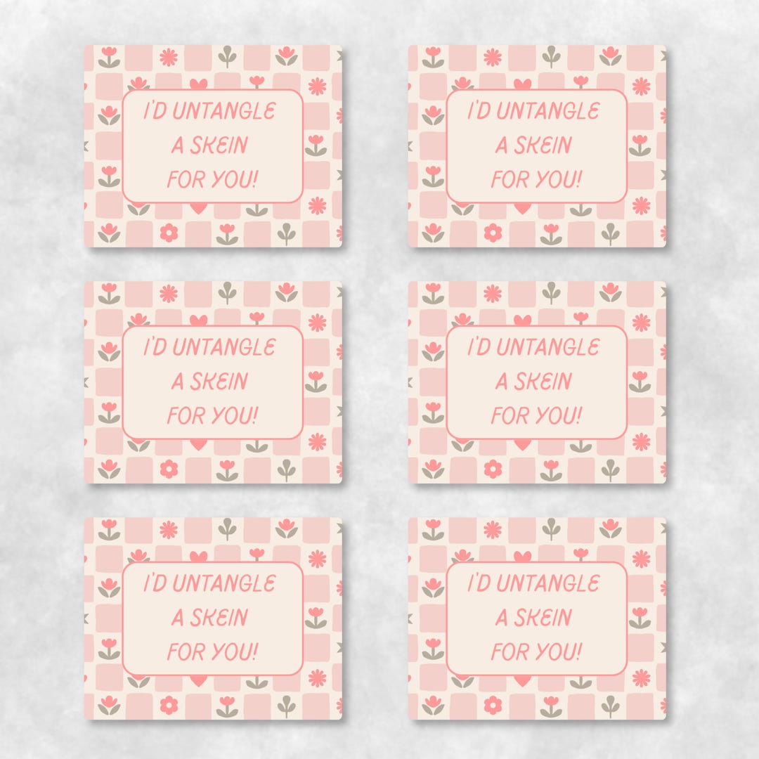 Printable Card Untangled Needlepoint Love Cards Set of 6 |