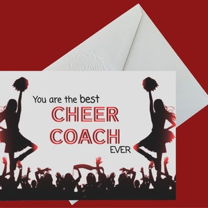 Cheer Coach Thank You Card “You’re the best cheer coach ever”