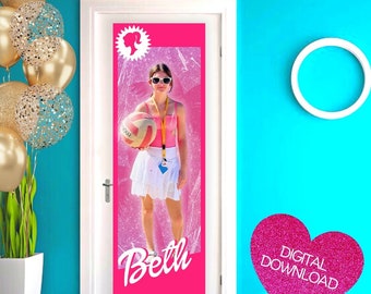 BARBIE BOX Door Poster - Customized with Your Photo - DIGITAL Download - Barbie Birthday - Custom Barbie Box