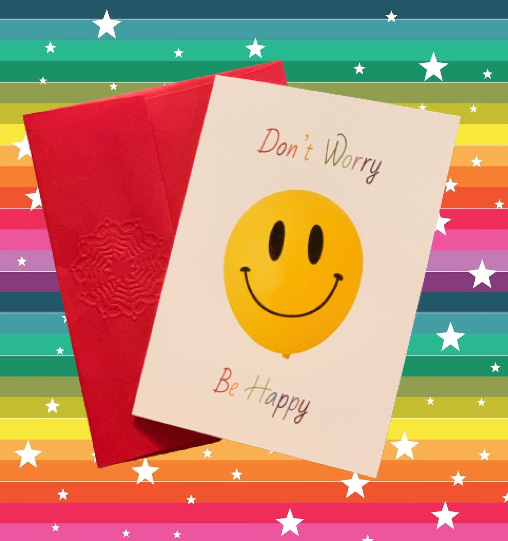 Smiley Face Don't Worry Be Happy Greeting Card - Etsy