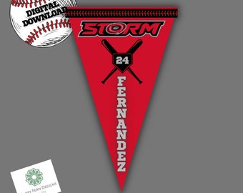 Personalized Baseball Pennants WHOLE TEAM - Baseball Tournament Sign - Softball Tournament Sign